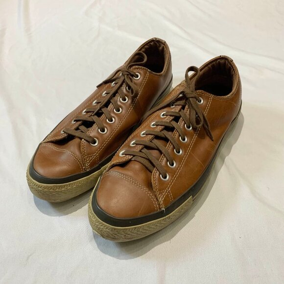 Converse All Star Brown Genuine Leather Low Top Shoes Men's Size 13 - Picture 1 of 11